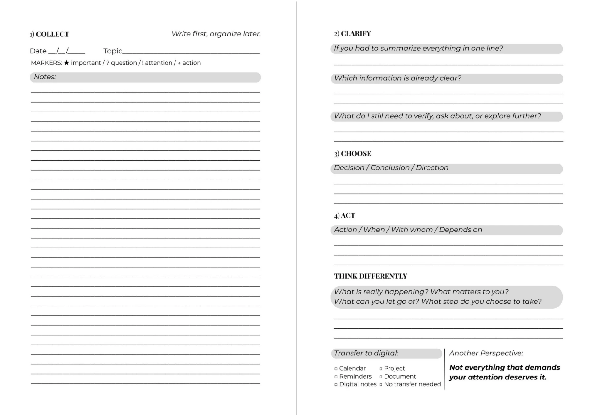 THINK BETTER workbook inside pages